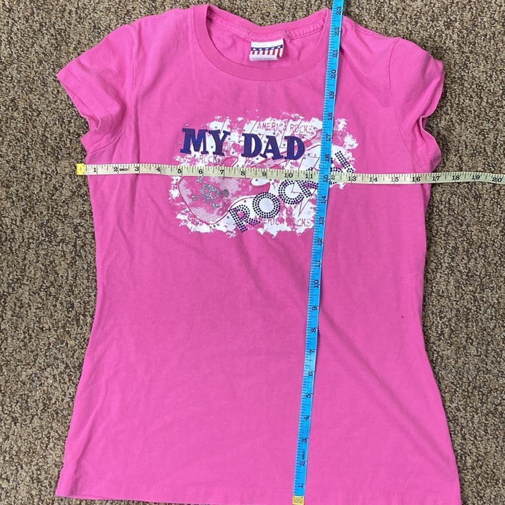 MY DAD ROCKS YOUTH AMERICA ROCKS SHIRT SIZE XL - Picture 8 of 9